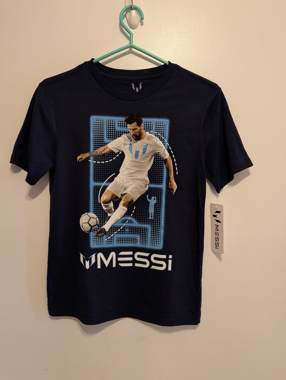 Kids Short Sleeve Graphic Soccer Tee - Navy